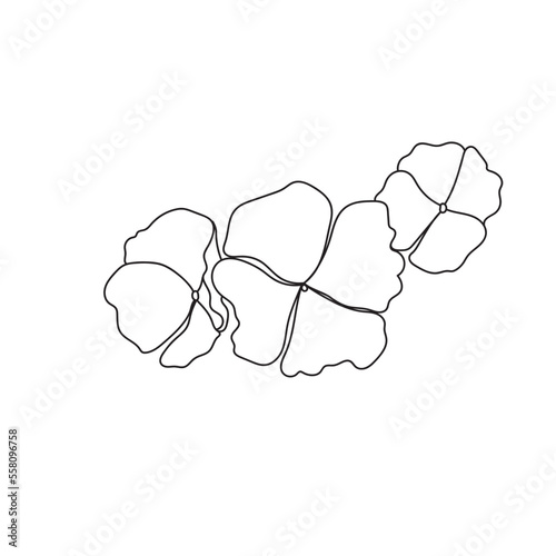 Flower Outline forget me not  