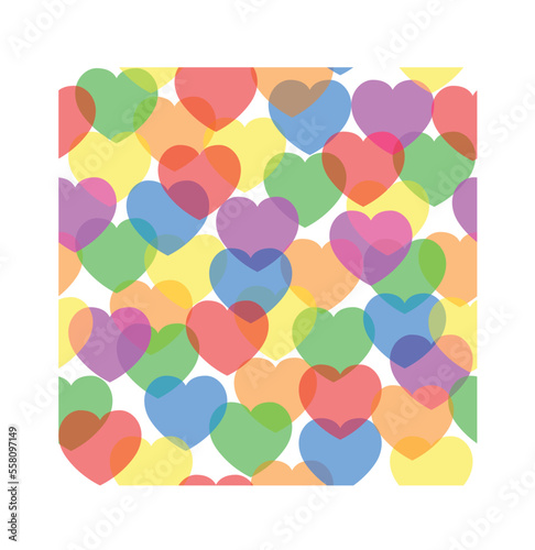 colored hearts seamless background