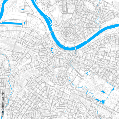 Dresden, Germany high resolution vector map