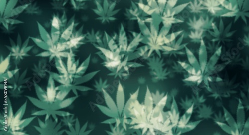 Green marijuana pattern texture background. Illustration.