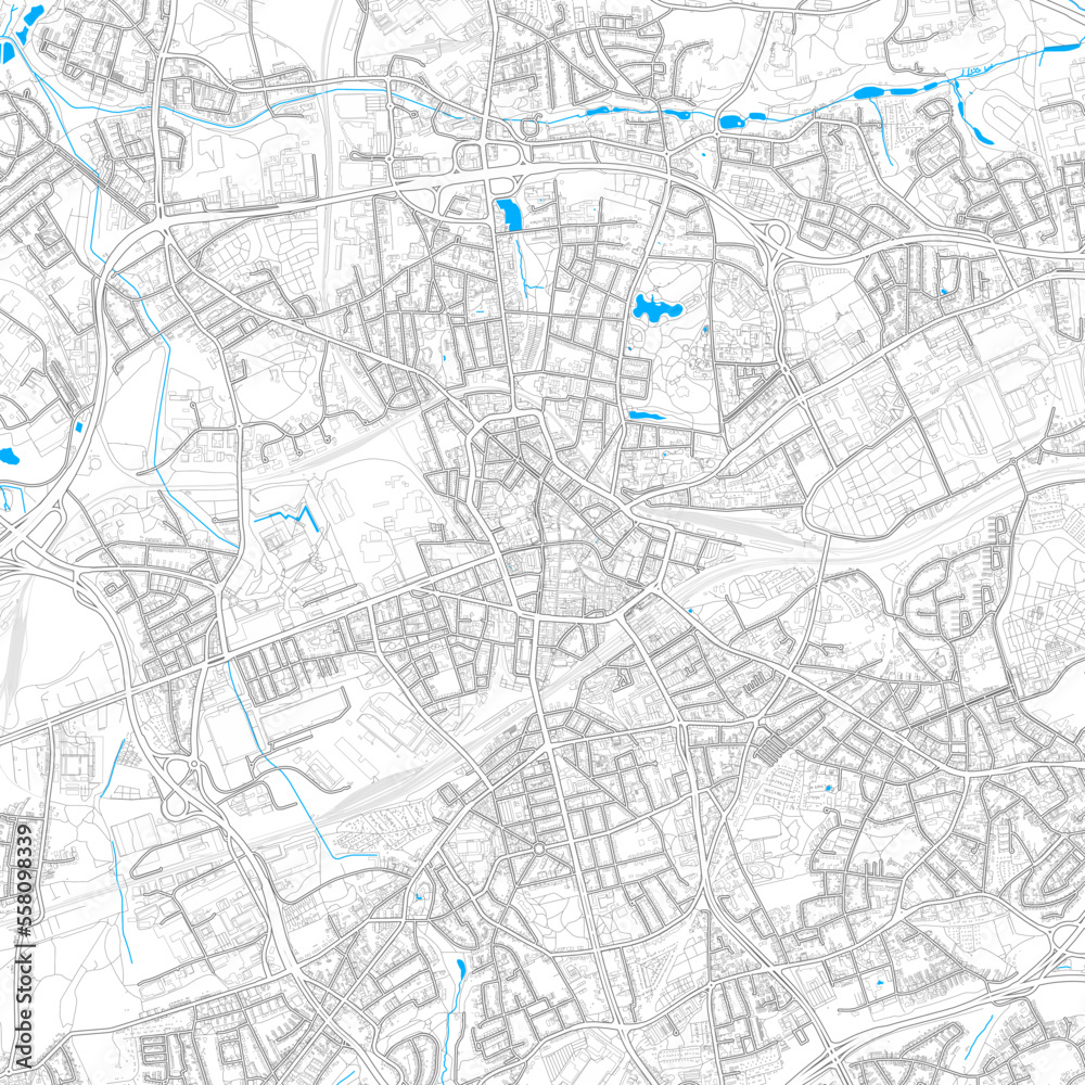 Bochum, Germany high resolution vector map
