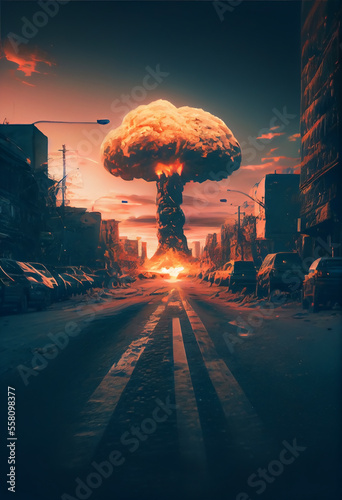 Atombombe, Atompilz oder Atomkrieg - Konzept Wettrüsten photo
