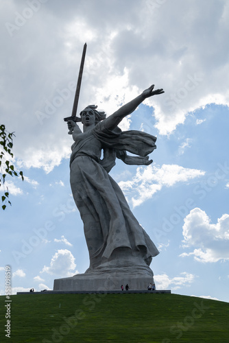 Sculpture Motherland Calls - compositional center of monument-ensemble to Heroes of Battle of Stalingrad on Mamayev Kurgan