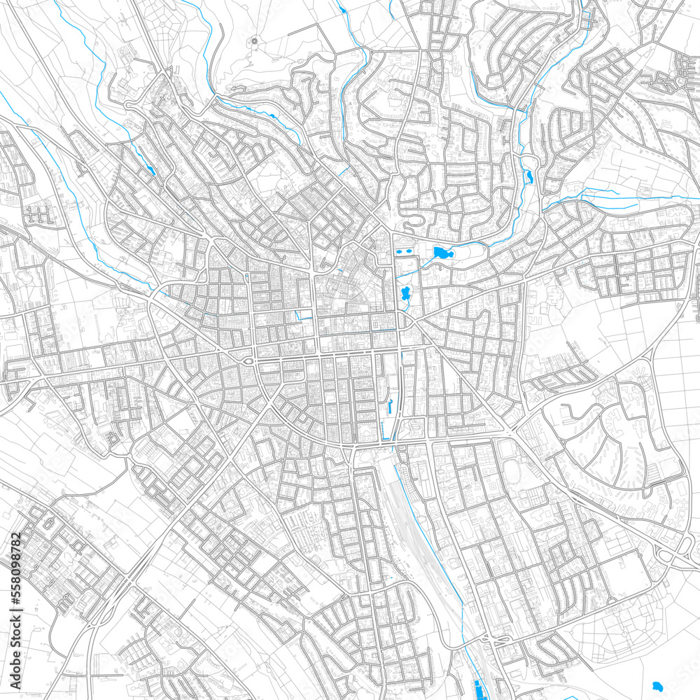 Wiesbaden, Germany high resolution vector map