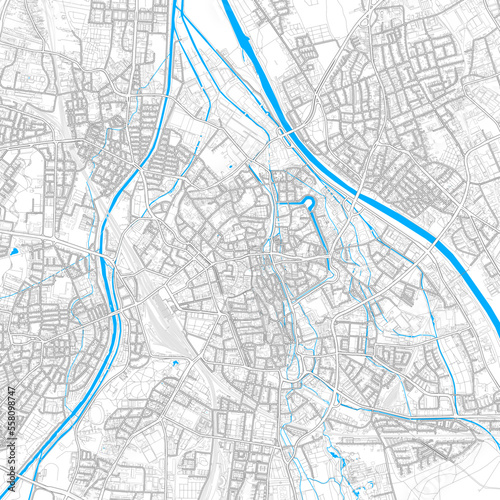 Augsburg, Germany high resolution vector map