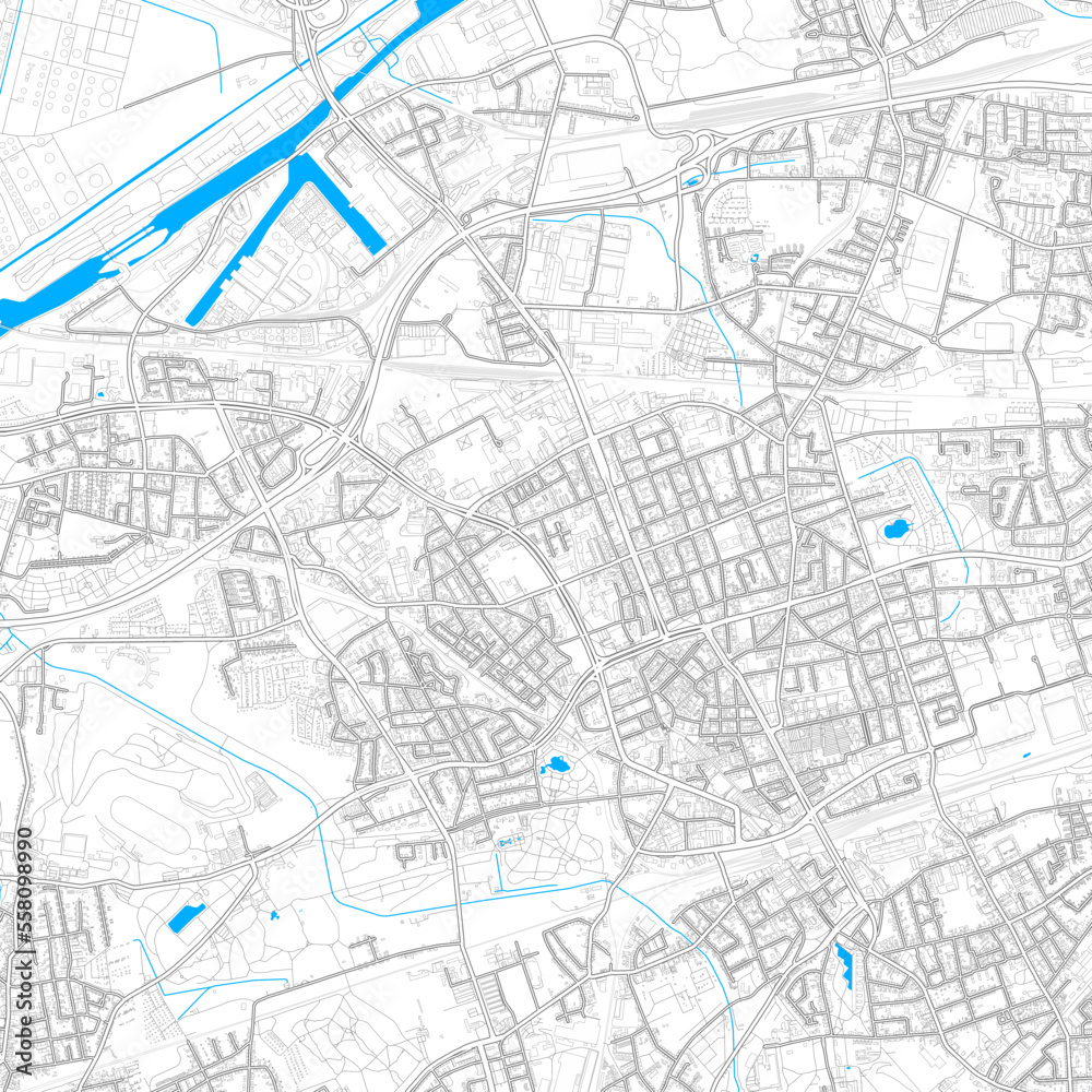 Gelsenkirchen, Germany high resolution vector map
