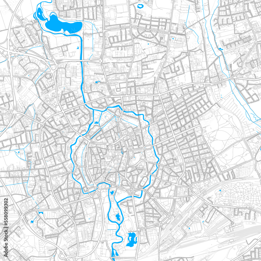 Braunschweig, Germany high resolution vector map