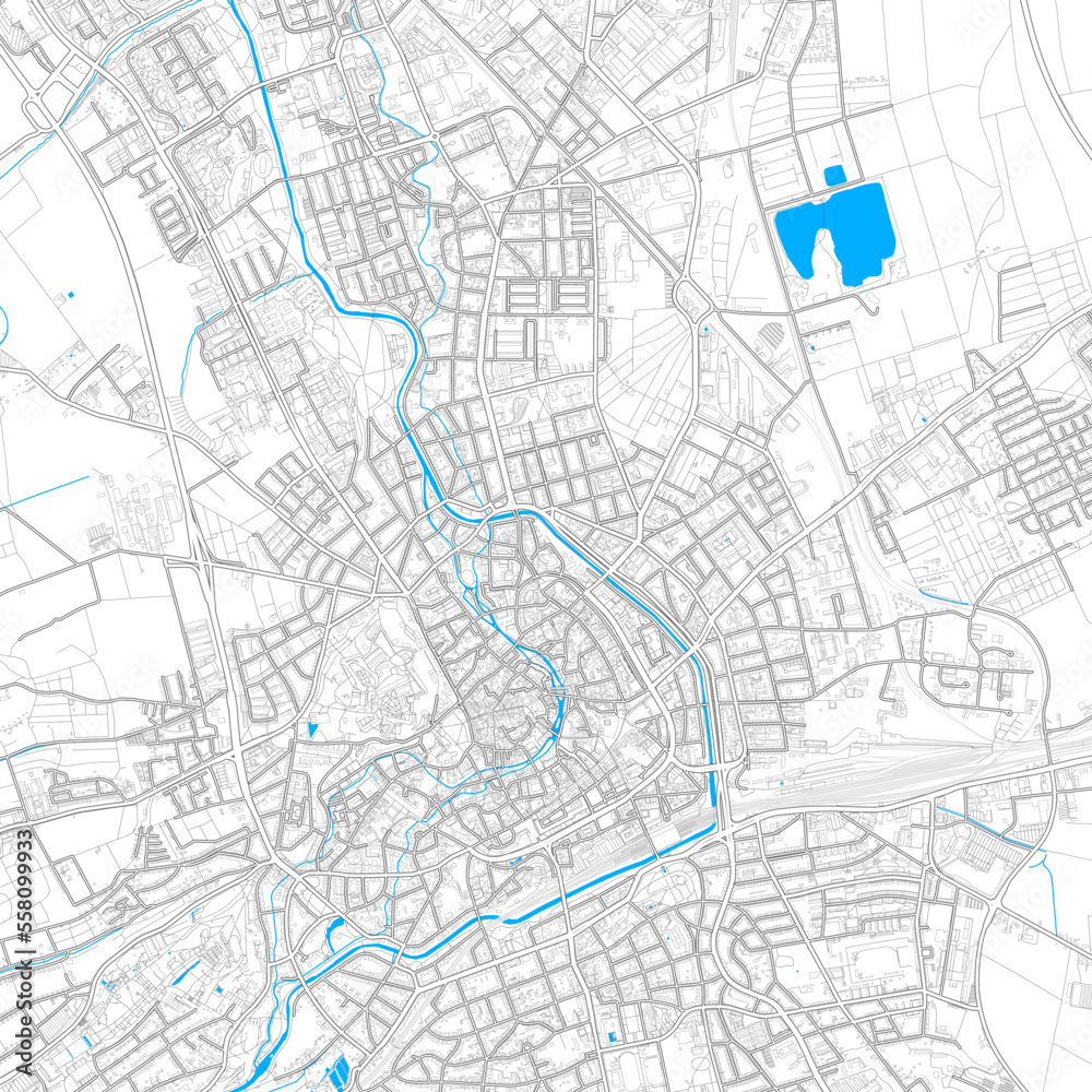 Erfurt, Germany high resolution vector map