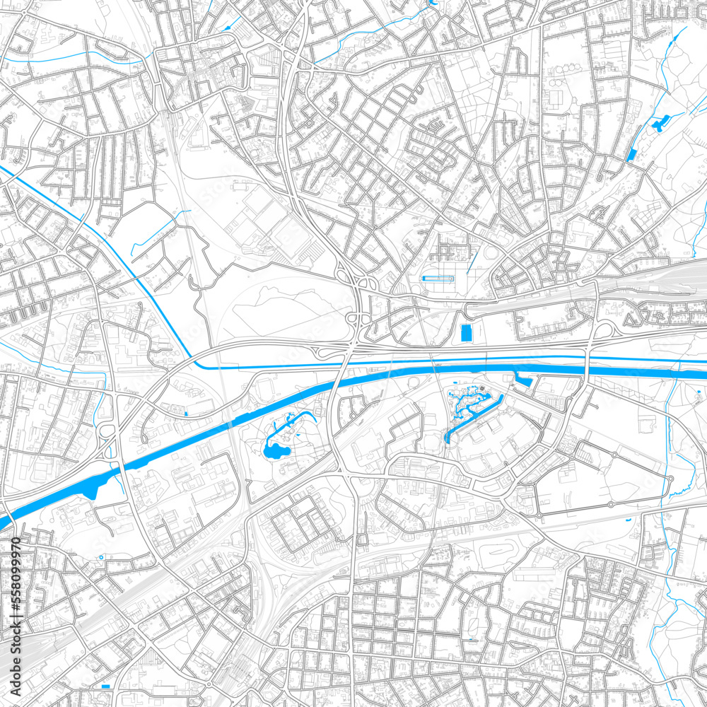 Fototapeta premium Oberhausen, Germany high resolution vector map