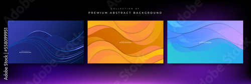 Set of abstract colorful background. Design template for business presentation background.