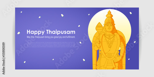 Vector illustration concept of Happy Thaipusam or Thaipoosam greeting