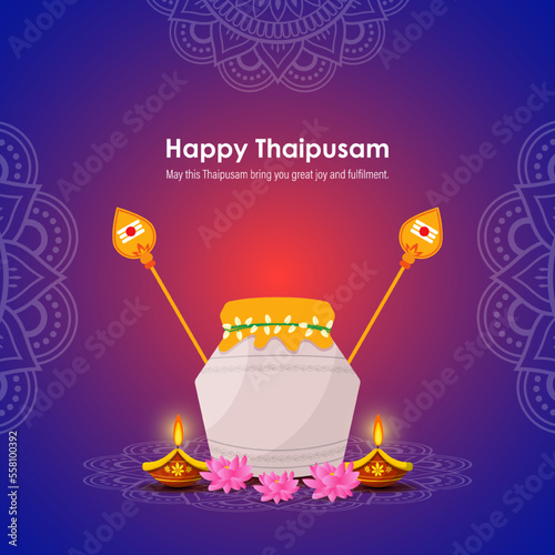 Vector illustration concept of Happy Thaipusam or Thaipoosam greeting