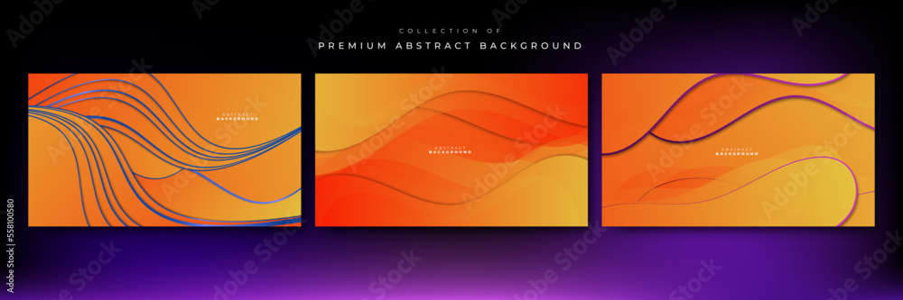 Set of abstract orange background Set of abstract orange background
