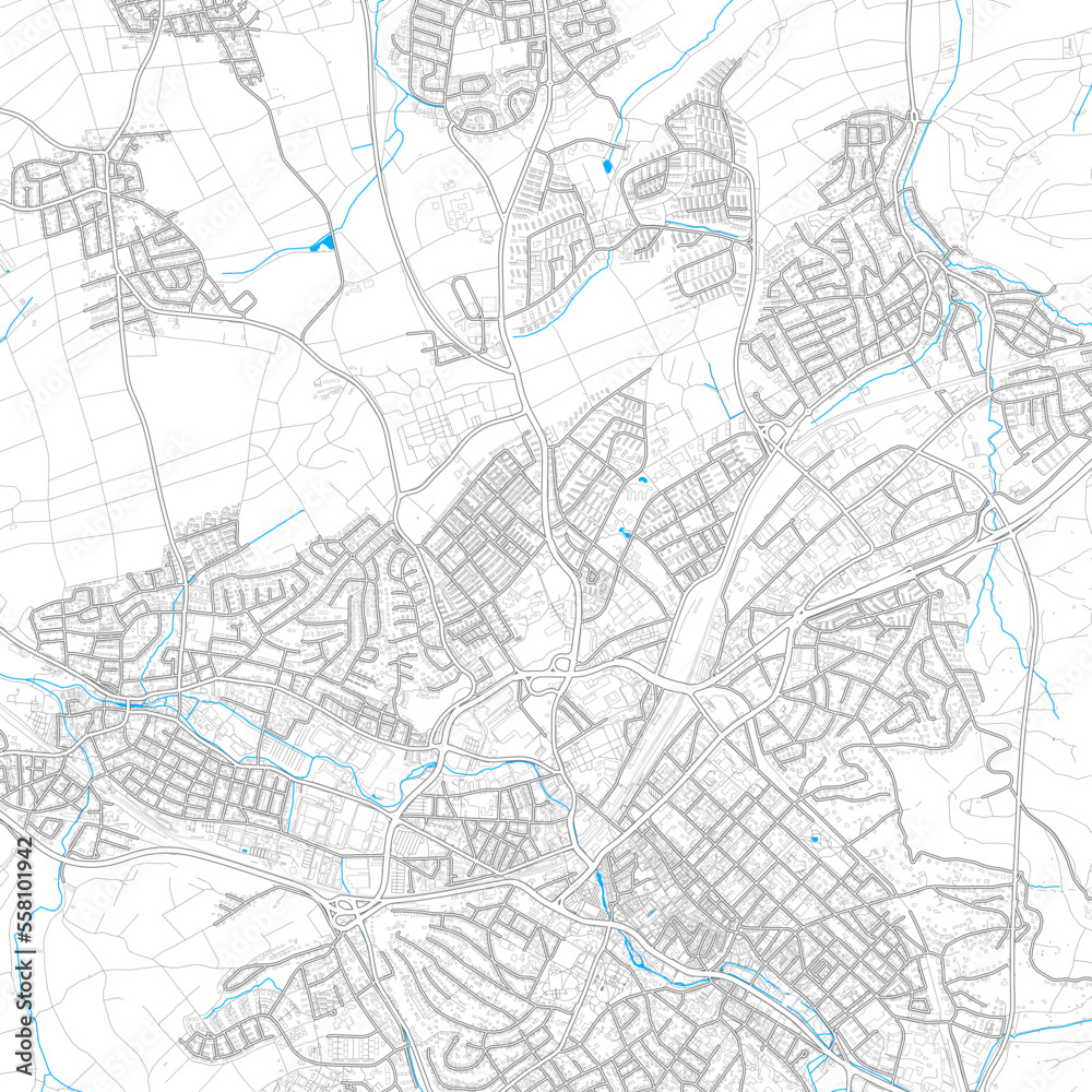 Reutlingen, Germany high resolution vector map