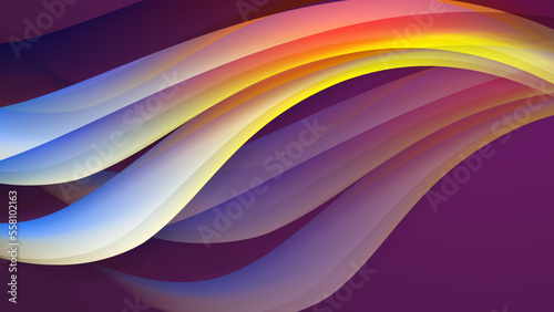 Modern 3d orange and purple gradient wave background. Vector illustration abstract graphic design banner pattern presentation background wallpaper web template.