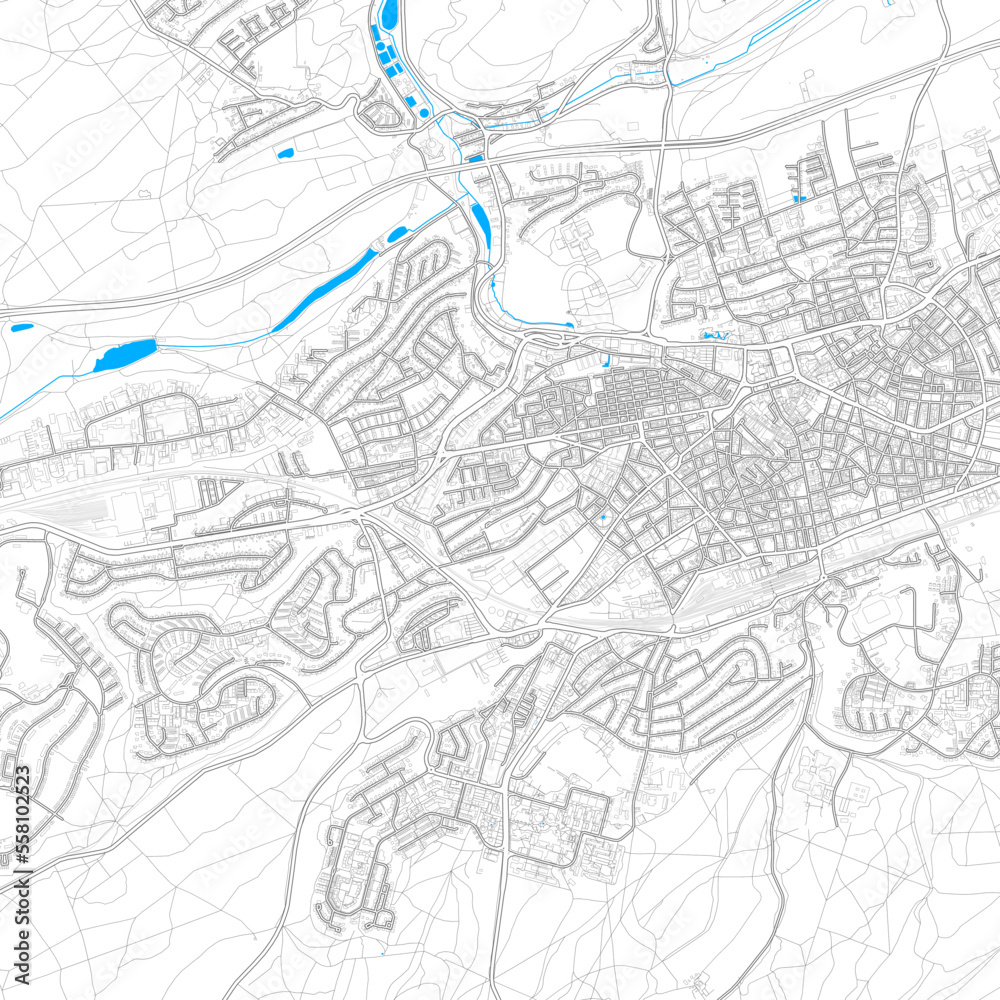 Kaiserslautern, Germany high resolution vector map
