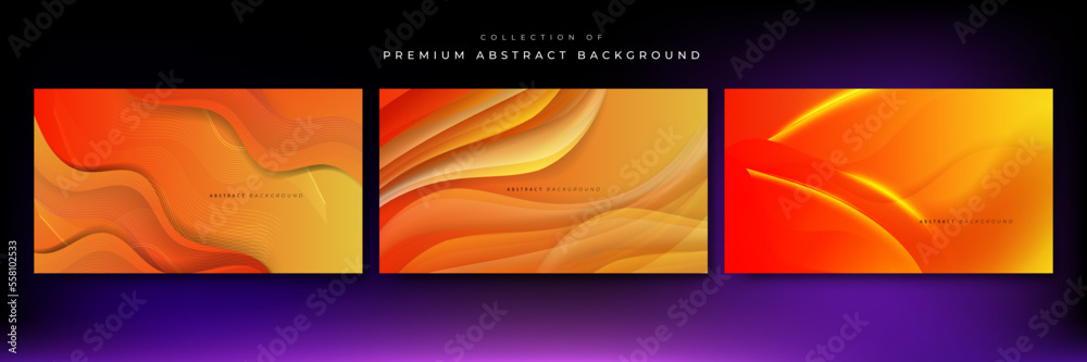 Naklejka premium 3d modern wave curve abstract presentation background. Luxury paper cut background. Abstract decoration, orange pattern, halftone gradients, 3d Vector illustration. Orange background