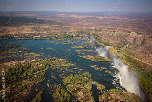 view of huge canyon in Africa with wide river