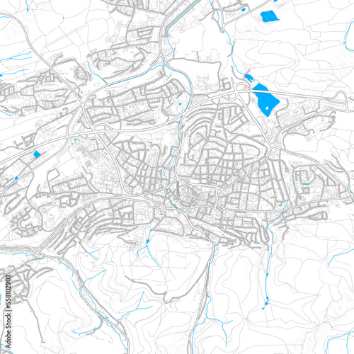 Iserlohn, Germany high resolution vector map