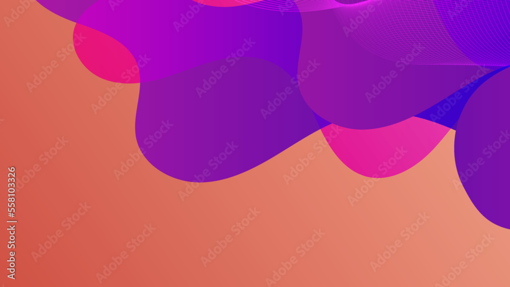 Colorful template banner with dark blueish purple gradient color. Design with liquid shape. Colorful geometric background, vector illustration.