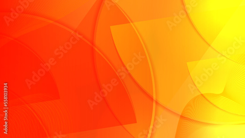 3D modern wave curve abstract presentation background. Luxury paper cut background. Abstract decoration, orange pattern, halftone gradients, 3d Vector illustration. Shiny orange yellow background