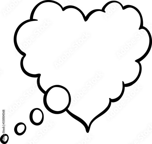 Heart shape speech bubble.