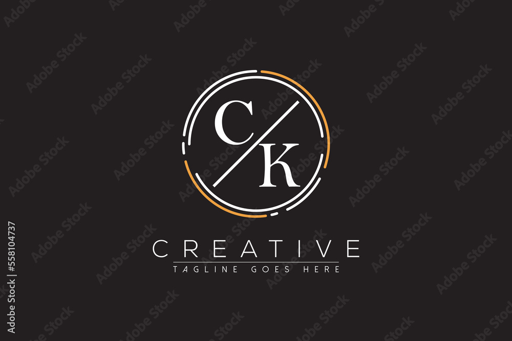 letter ck elegant and luxury Initial with circle frame minimal monogram ...
