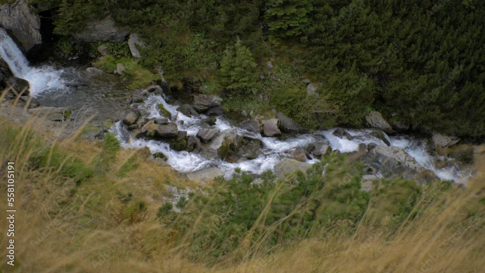 Small Waterfall Flowing In The Mountains Small Waterfall Flowing In The Mountains