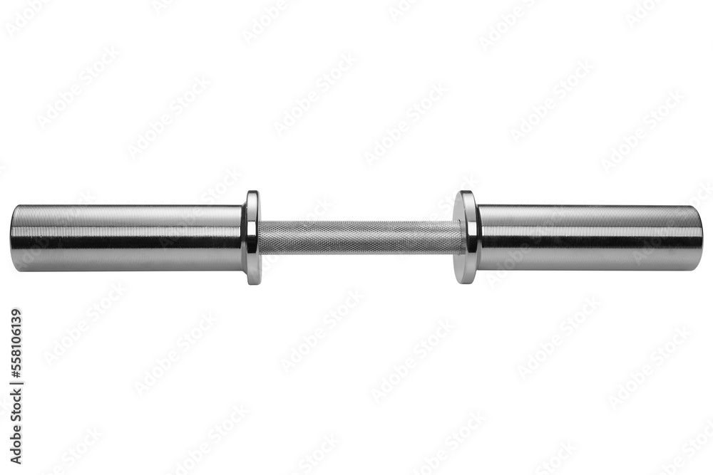 Steel chrome plated dumbbell bar, Olympic standard, isolate Steel chrome plated dumbbell bar, Olympic standard, isolate