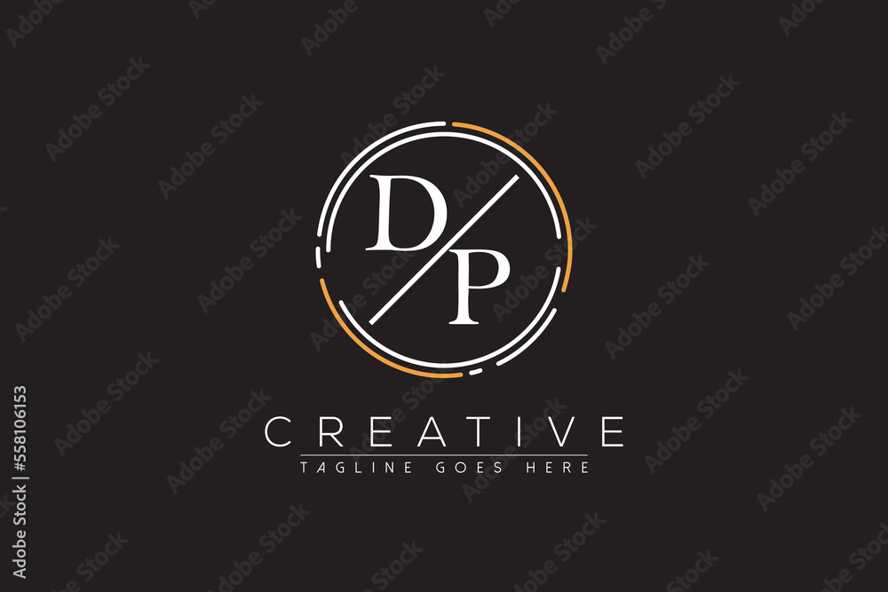 letter dp elegant and luxury Initial with circle frame minimal monogram