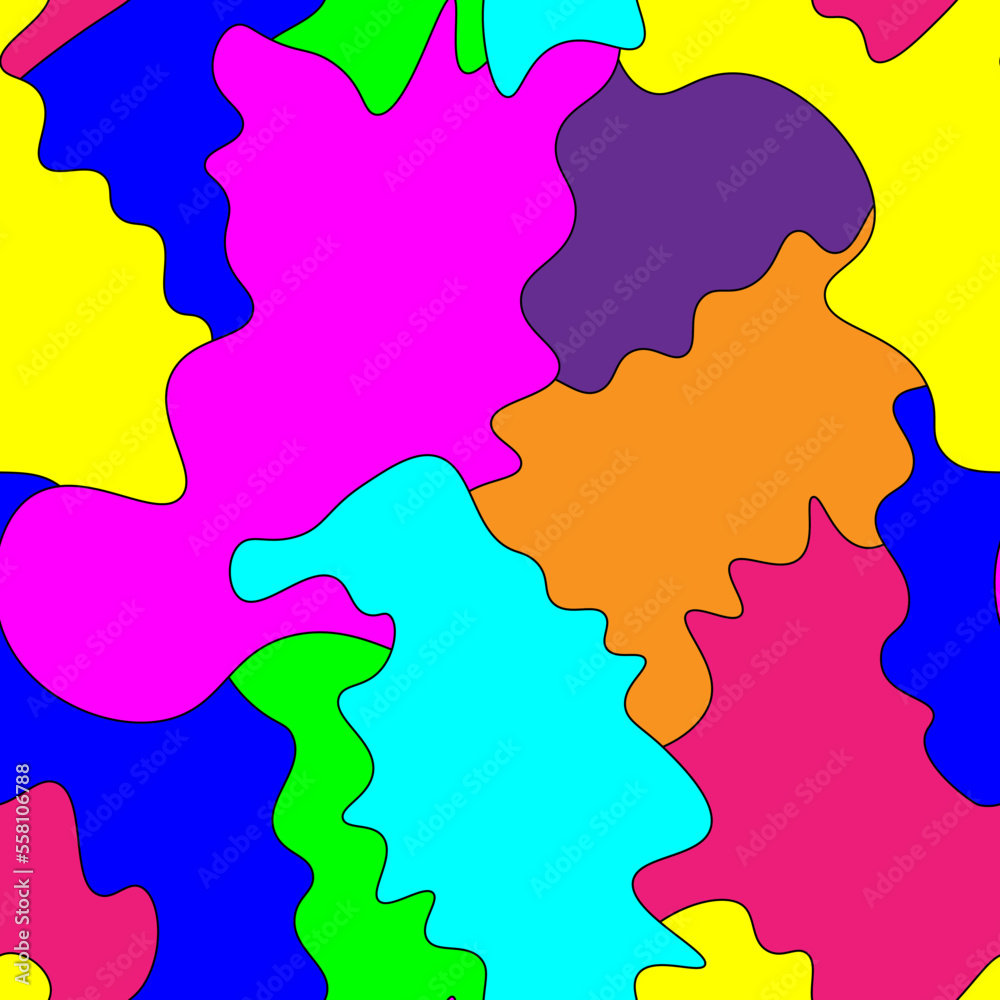 Seanless unusual pattern with wave colorful shapes