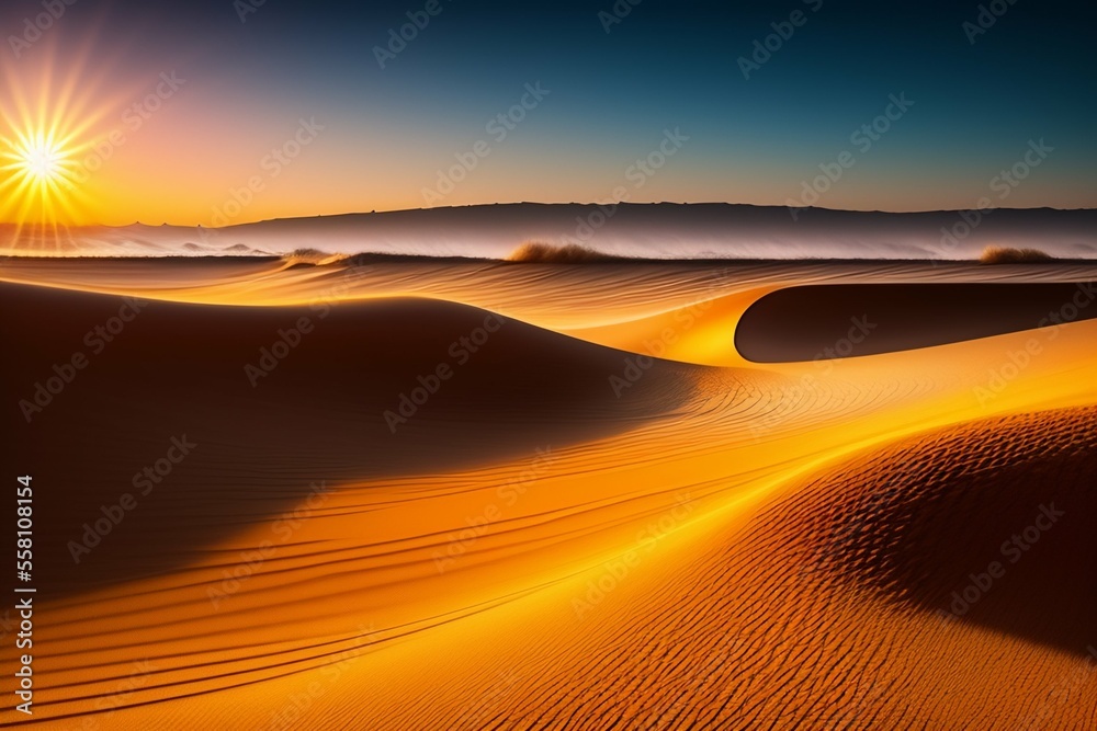 Naklejka premium sunset in the desert