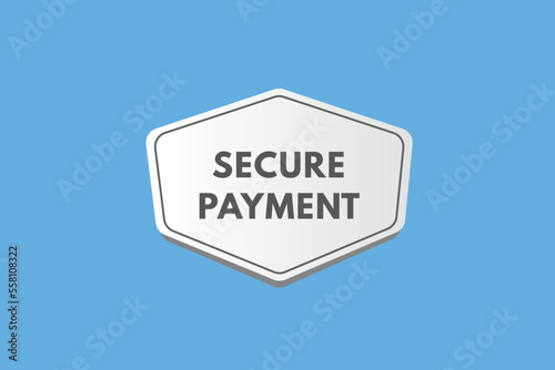 secure payment text Button. secure payment Sign Icon Label Sticker Web Buttons 