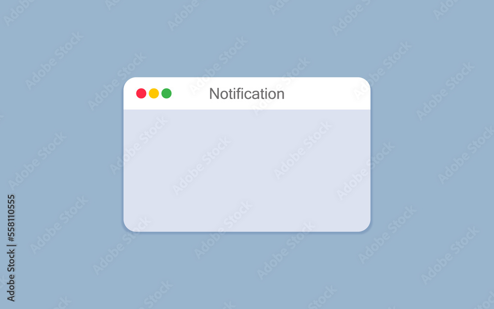 Notification message pop up window blank. Notification window sign.   - obrazy, fototapety, plakaty 