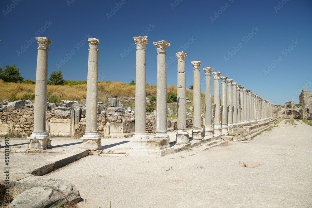Fototapeta premium Perge Ancient City in Antalya, Turkiye