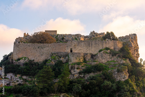 Angelokastro Castle - Old ruins of fortress at Krini village, Corfu island, Ionian sea, Greece, Europe.