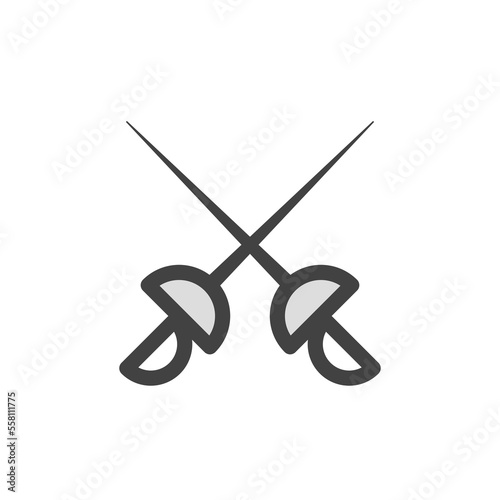 Fencing Icon. Fencing Logo. Vector Illustration. Isolated on White Background.