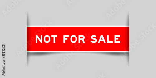 Green color square label sticker with word not for sale that inserted in gray background