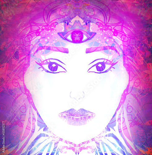 Woman with third eye  psychic supernatural senses