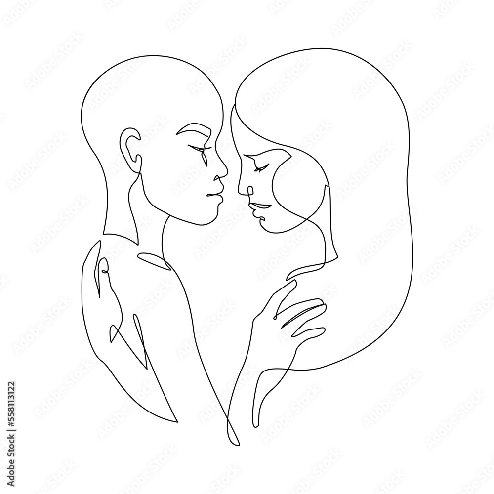 Abstractcouple line art drawing LGBT lesbian