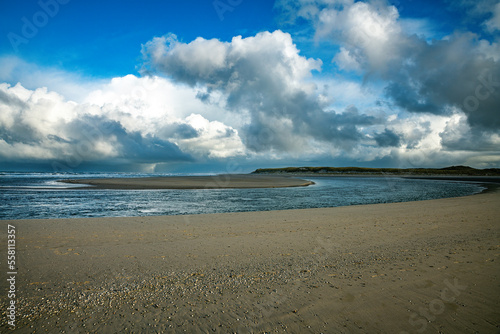 Fototapeta Naklejka Na Ścianę i Meble -  the sand on the beach and sky and Horizon in the background
