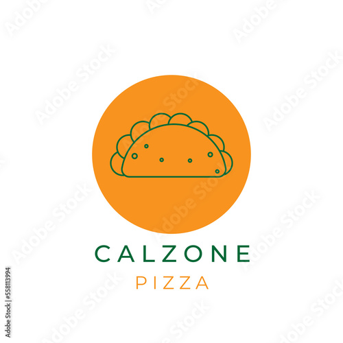 Pizza Folded Calzone Simple Logo