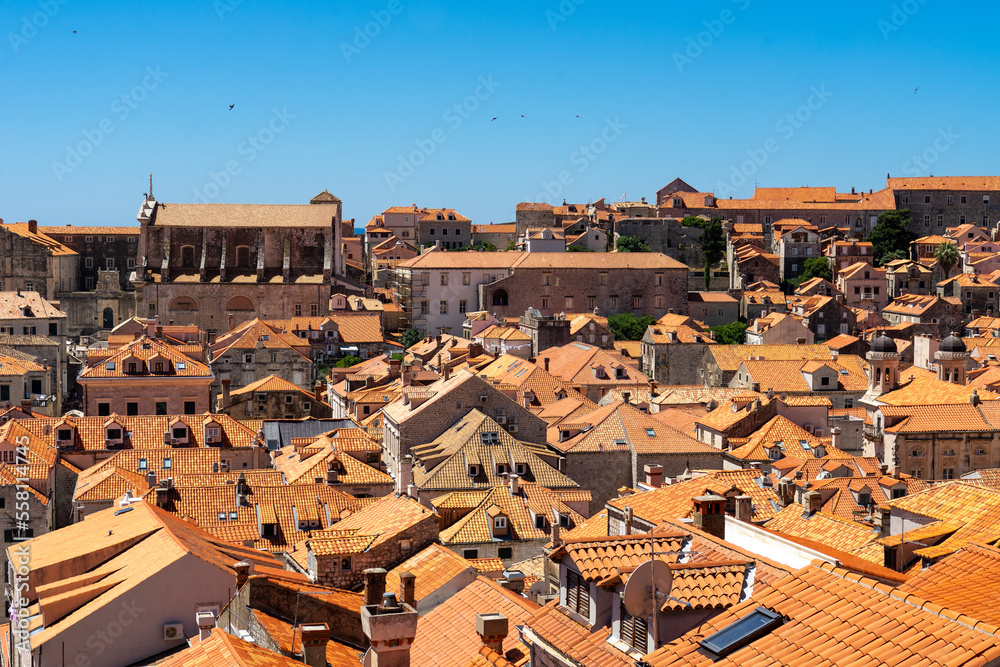 In Dubrovnik, houses with orange roofs are very pretty