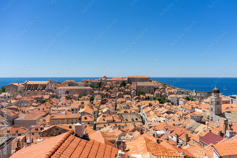 In Dubrovnik, houses with orange roofs are very pretty