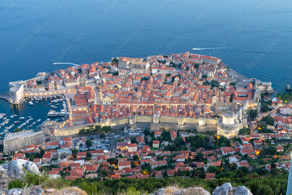 Night view of Dubrovnik from Dubrava Observation Point