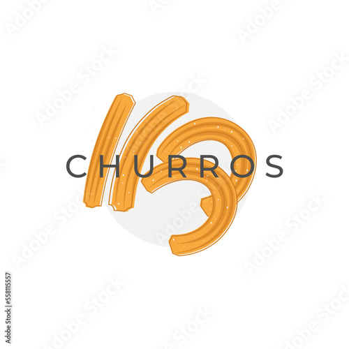 Logo Illustration of Delicious Churros Shapes