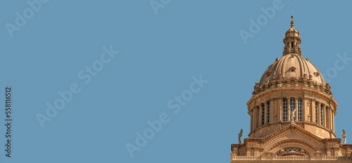 Photography Banner with a Montjuïc National Palace, National Art Museum of Catalonia in Barc