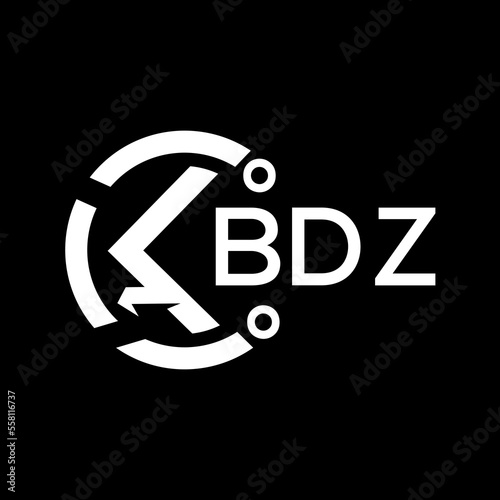 BDZ letter logo. BDZ white image on black background. BDZ vector logo design for entrepreneur and business. BDZ best icon.	
 photo