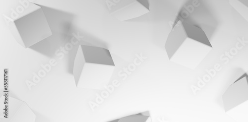 3d render. Illustration design of white random square position isolated on white background with perfect lighting. suitable for your white abstract background  wallpaper  and graphic resources.