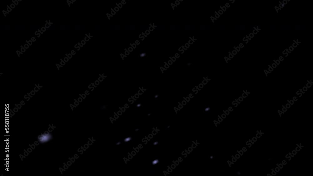 Snowflakes Blowing Towards Screen Isolated On Black Screen
